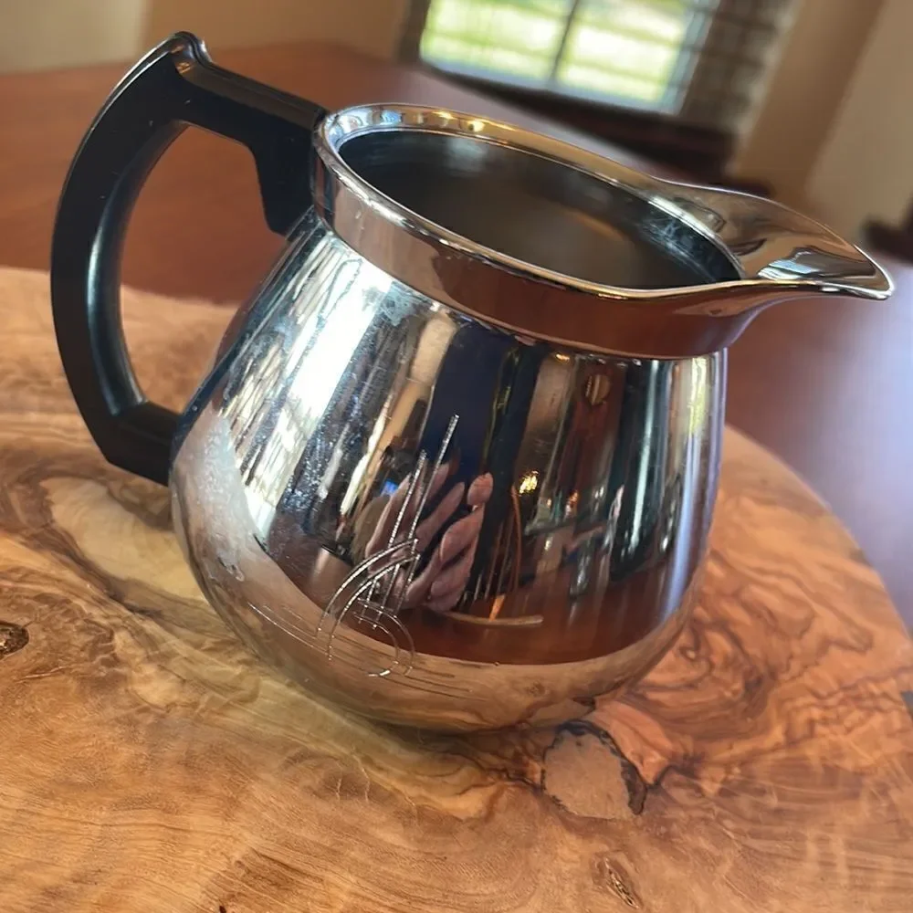 Vintage Sunbeam Art Deco Chrome Creamer & Sugar with Bakelite Handle